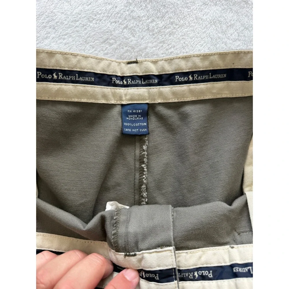 Polo Ralph Lauren Andrew Pant Mens 40x32 Olive Pleated Chino Relaxed 100% Cotton